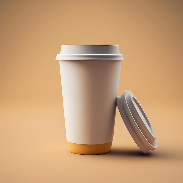 White empty coffee cup isolated mockup template