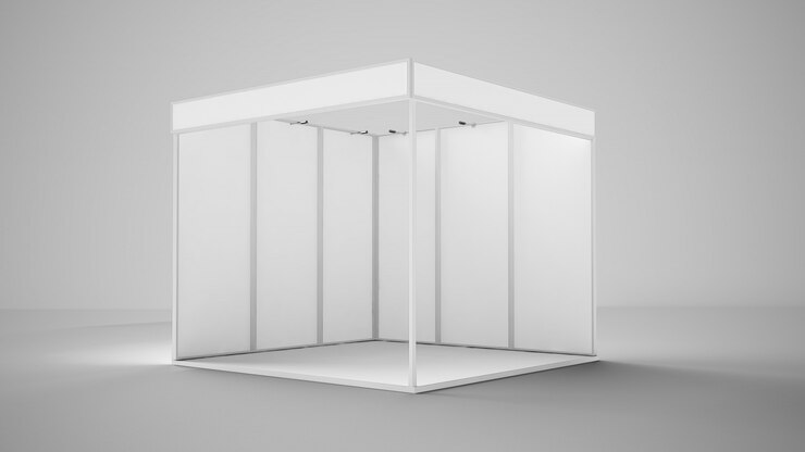 White empty exhibition booth