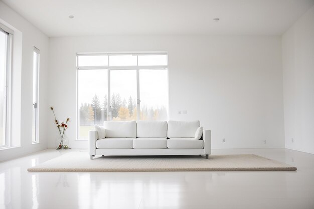 White empty living room