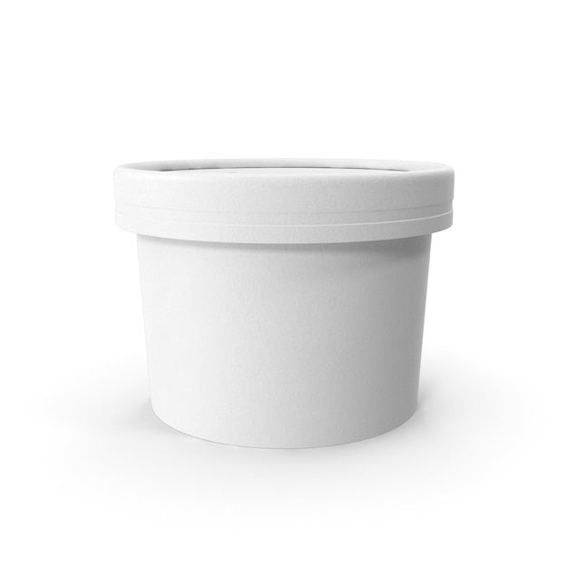 Photo white empty paper cup food container 3d rendering white takeaway coffee disposable paper cup