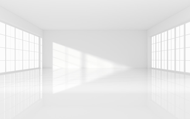 The white empty room 3d rendering