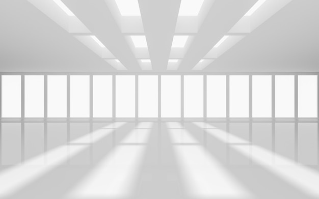 Photo the white empty room 3d rendering