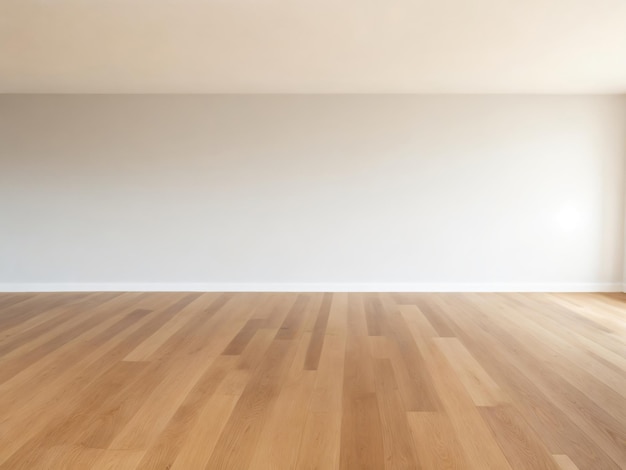 White empty room and wooden floor 3d rendering