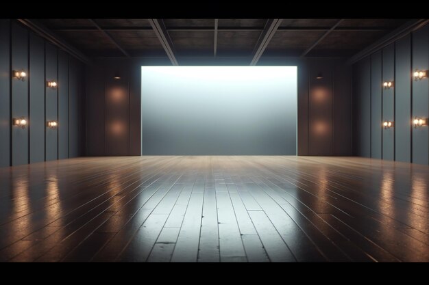 A white empty studio showcase room