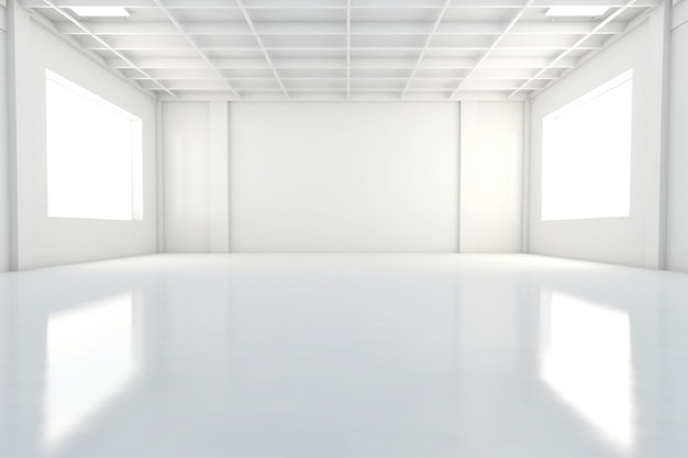 A white empty studio showcase room