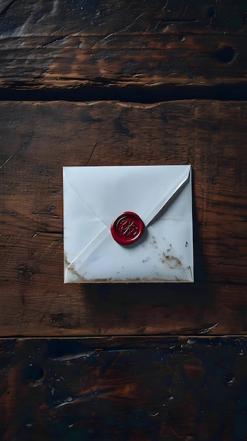 Photo a white envelope with a wax stamp on it