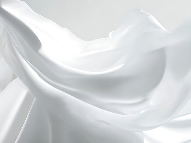 Photo white fabric blowing in the wind