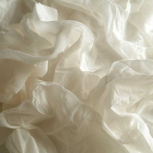 Фото Белая ткань деликатная текстура рисовой бумаги с полупрозрачной поверхностью