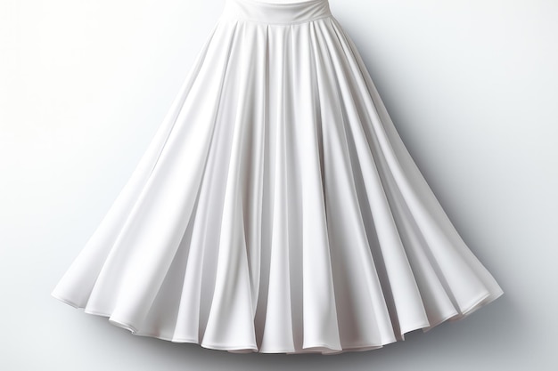 White Fabric Midi Skirt On White Background Generative AI