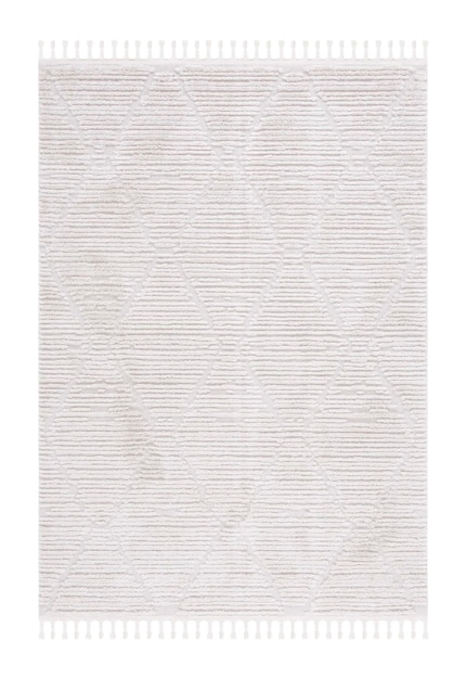 White fabric rug top view