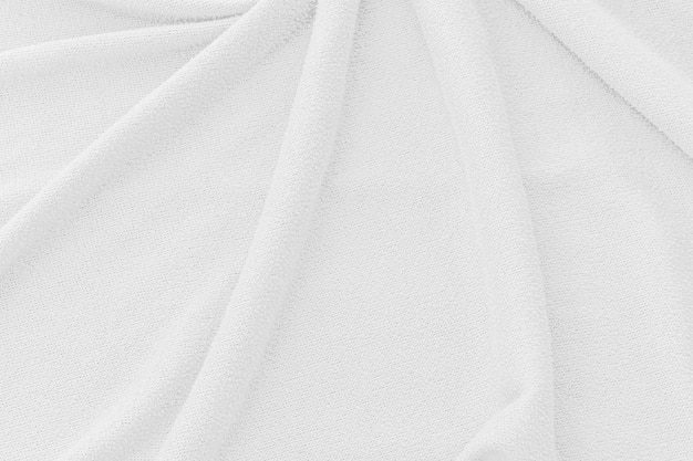 White fabric texture background. Abstract wave canvas surface.