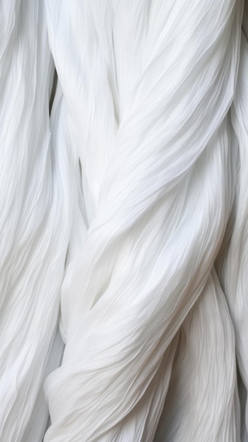 White fabric with pleats