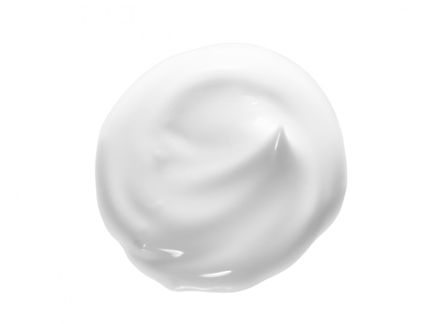 White face cream swirl isolated on white