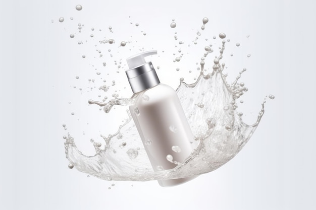 A white facial cleanser bottle mockup