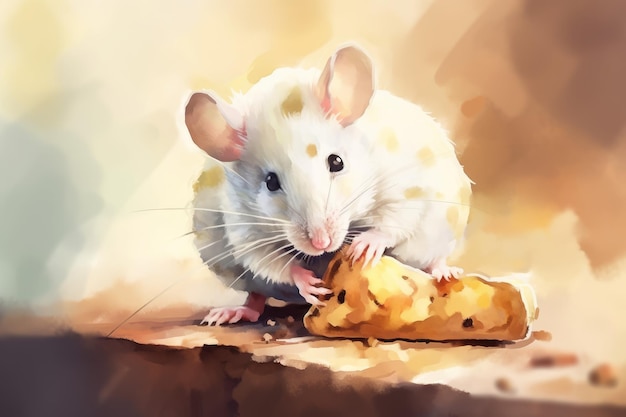 White fat mouse Generate Ai