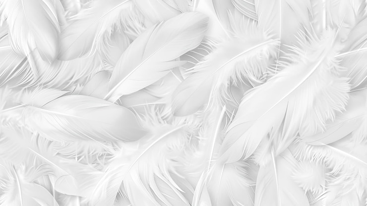 Photo a white feathers background presenting an abstract pattern texture reminiscent of delicate feathers ideal for naturethemed concepts and romantic wedding card decorations seamless pattern