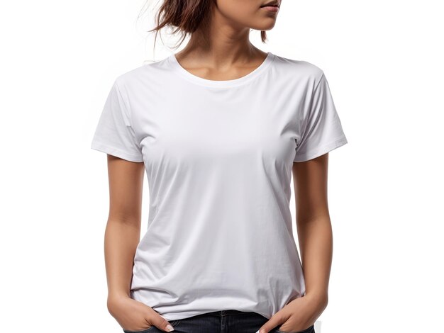 white female tshirt mockup