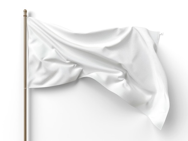 Foto una bandiera bianca soffia nel vento la bandiera è su un palo ed è l'unica cosa visibile nell'immagine