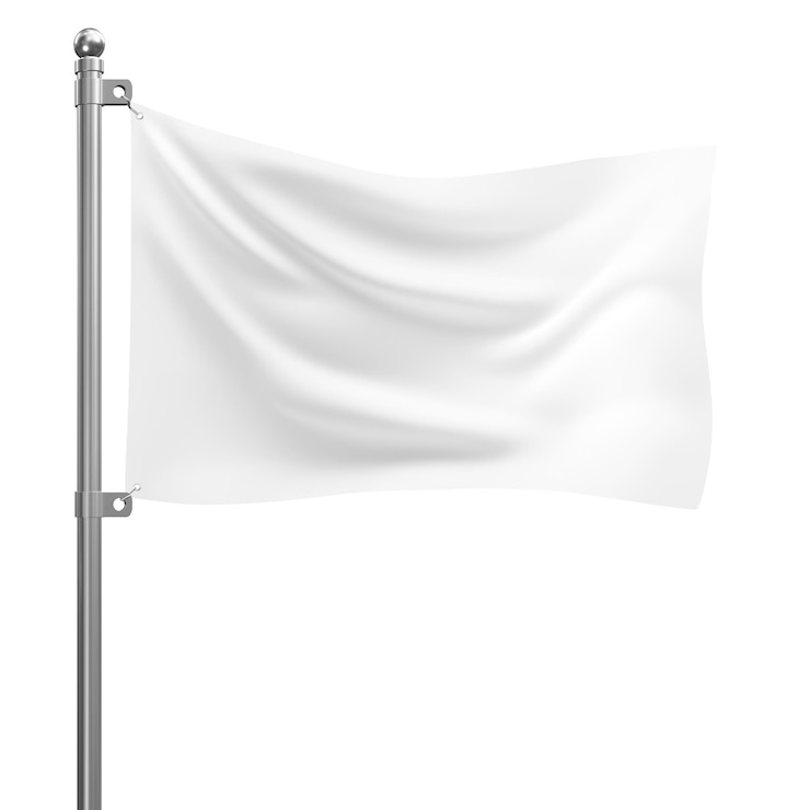 Photo a white flag isolated on a white background