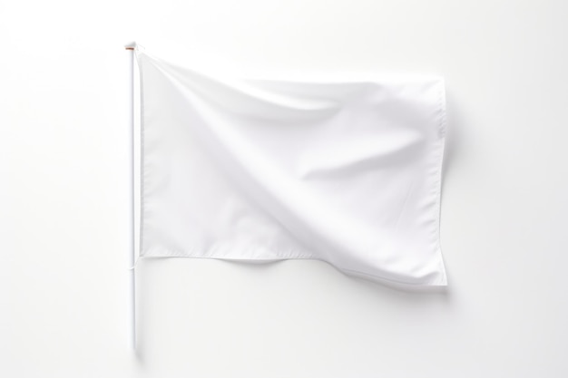 Photo white flag on white background layout