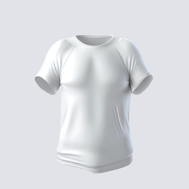 White floating Tshirt with ghost model concept on plain background concept made with generative AI