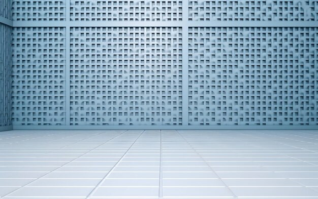 A white floor with a pattern of metal grate.