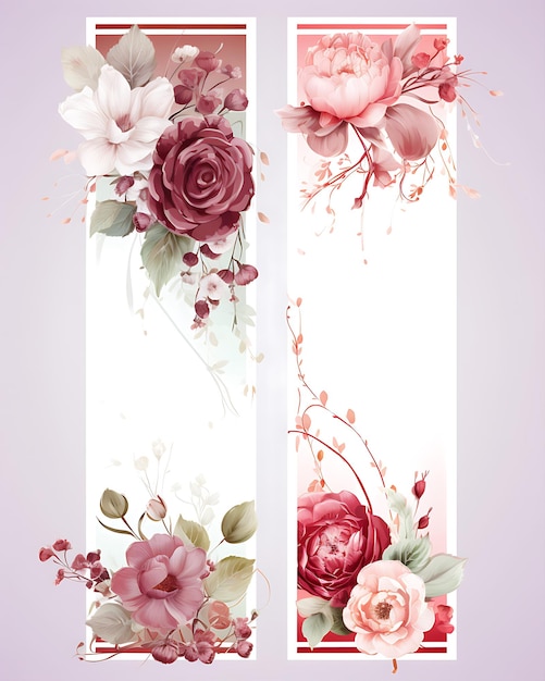 White Floral Banners with Simple Roses