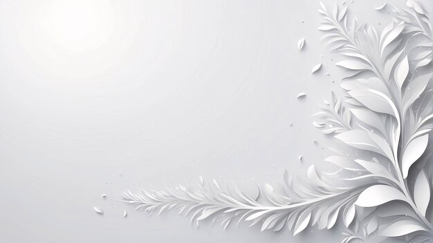 白い花がく花の植物学的なイラスト 白い背景のウェディングカードデザイン
