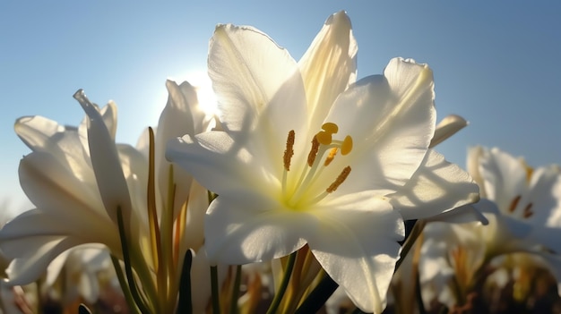 White flower in the sun
