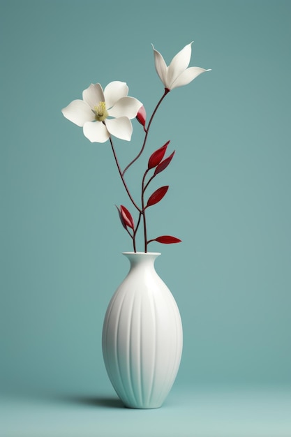 A white flower in a vase