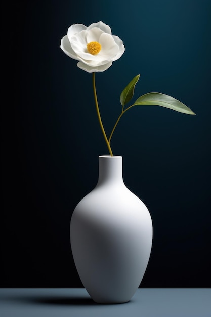 A white flower in a vase