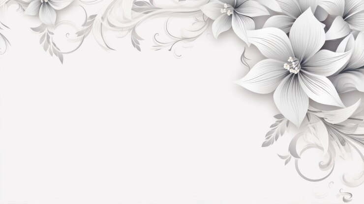 White flower on white background with copy space