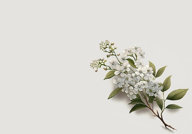 흰색 배경에 흰색 꽃
