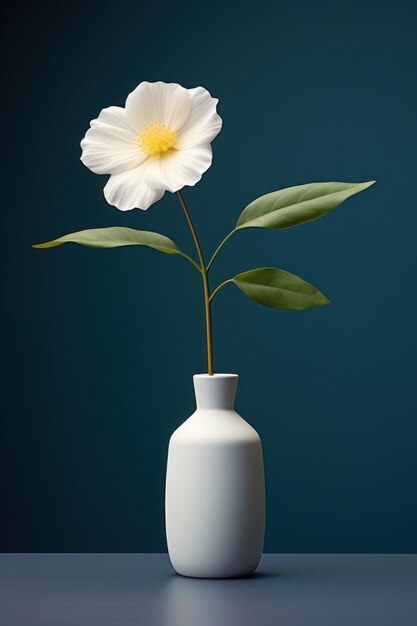 A white flower in a white vase