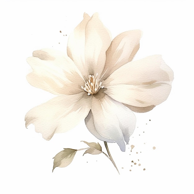 A white flower with gold paint on it.