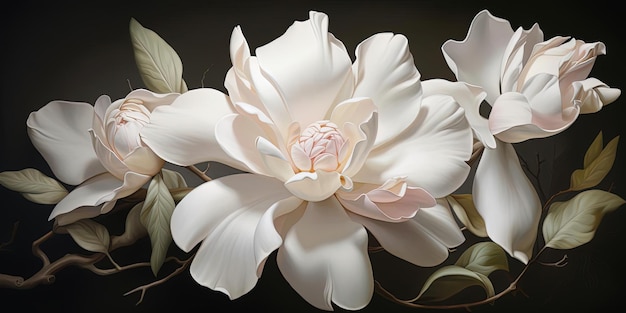 a white flower with pink petals in the style of luxurious fabrics