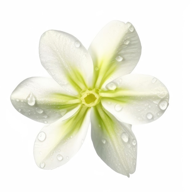 Foto un fiore bianco con gocce d'acqua su di esso