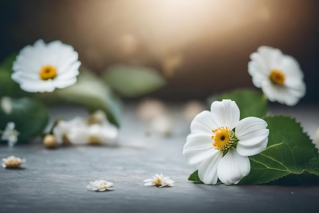 Foto un fiore bianco con la parola margherita su di esso