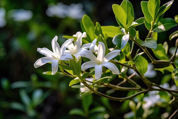 A white flower with the word jasmine on it