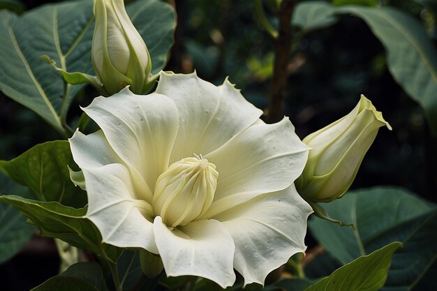 a white flower with a yellow center that says quot petal quot