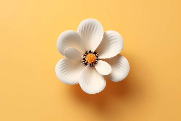 A white flower with a yellow center