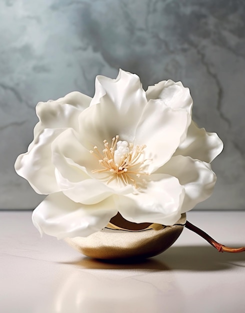 White flowers background macro of white petals texture soft dreamy image ai generated