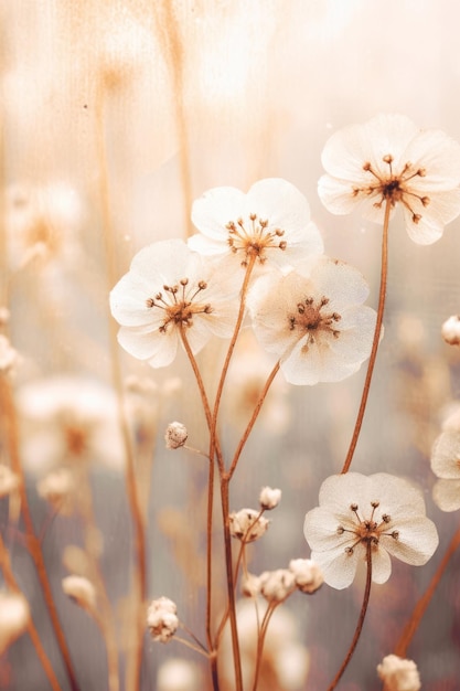 White flowers in a field wallpapers