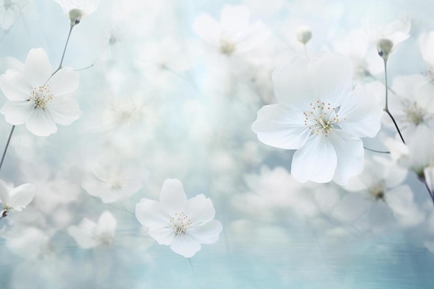 white flowers in a field of white flowers