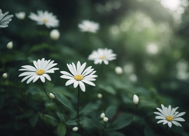 Photo a white flowers garden