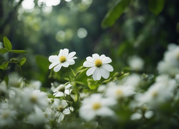 A white flowers garden