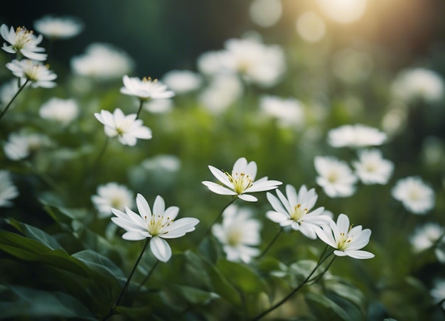 Photo a white flowers garden