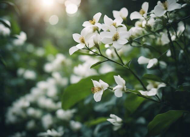 Photo a white flowers garden