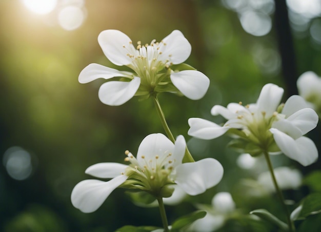 Photo a white flowers garden