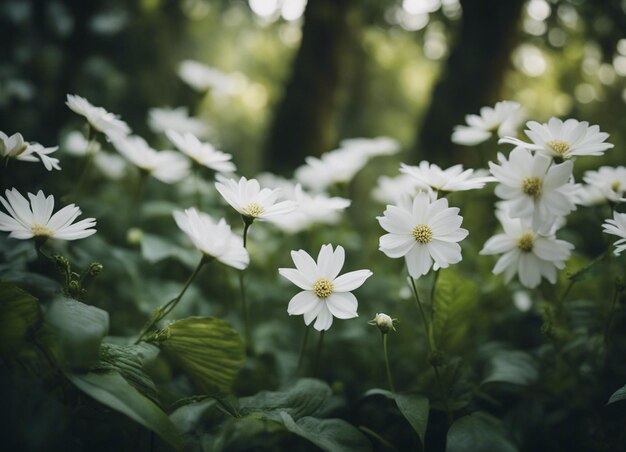 白い花の庭